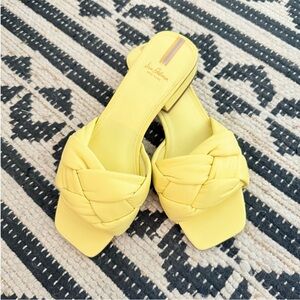 NWOT | Sam Edelman | Yellow Braided Woven Block Heel Sandals | Size 7